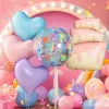 Creative colorful balloon combination heart-shaped transparent "Happy Birthday" letter-shaped party decoration set Specification image